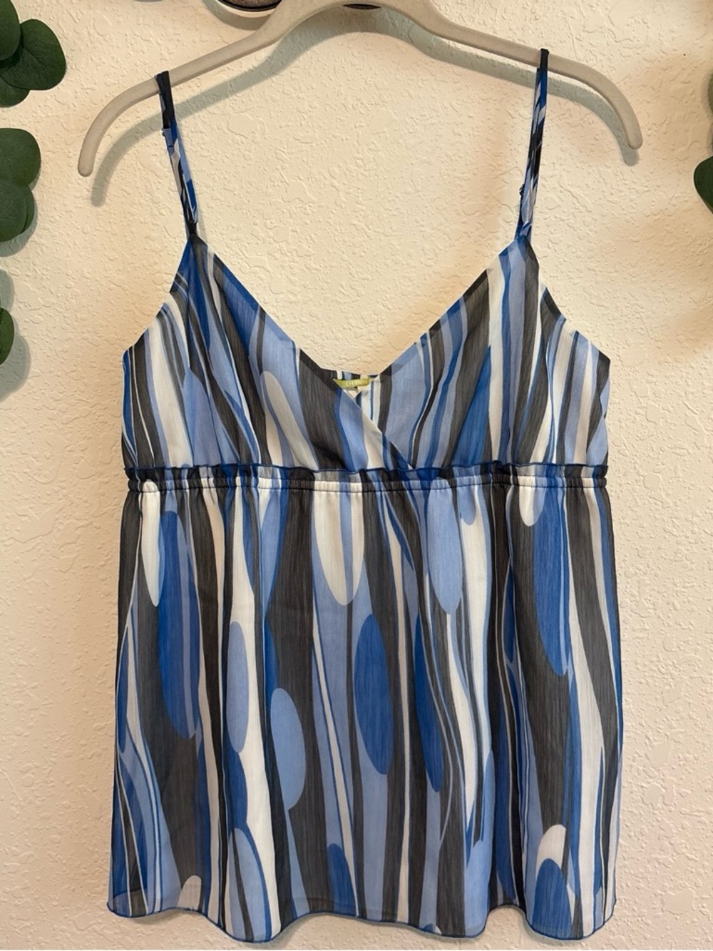 Y2K Gianni Bini Blue Abstract Babydoll Tank Top💕